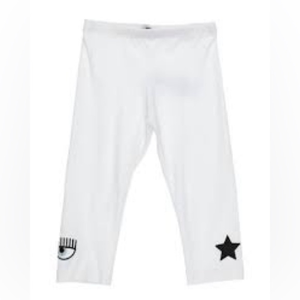 Chiara Ferragni White Leggings with Iconic Design